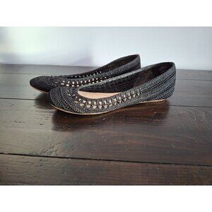 Nine West Darlene Black Slip-On Crochet Ballet Flat/Pre-owned, Sz. 5.5M
